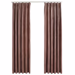 Tende Oscuranti con Ganci 2 pz Rosa Antico in Velluto 140x225cmcod mxl 104102 - Vista aggiuntiva 2