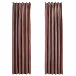 Tende Oscuranti con Ganci 2 pz Rosa Antico in Velluto 140x245cmcod mxl 79511 - Vista aggiuntiva 2