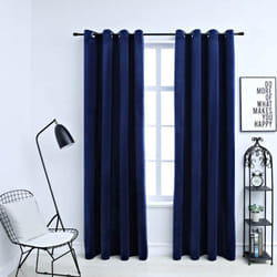 Tende Oscuranti con Anelli 2 pz Blu Scuro in Velluto 140x175 cm Vidaxl 97701