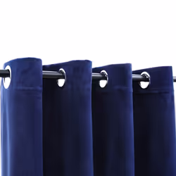 vidaXL Tende Oscuranti con Anelli 2 pz Blu Scuro in Velluto 140x225 cm - Vista aggiuntiva 3