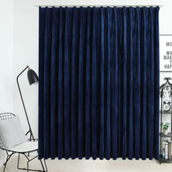 Tenda Oscurante con Ganci Velluto Blu Scuro 290x245 cm Vidaxl 63790
