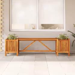 vidaXL Panca Giardino con 2 Fioriere 150x30x40cm Legno Massello Acacia - Vista aggiuntiva 3