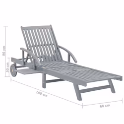 VidaXL 45939 sedia da esterno Salone Seduta imbottita Legno di acacia Grigio - Vista aggiuntiva 8