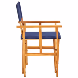 VidaXL 45948 sedia da esterno Terrazzo Poliestere Blu, Legno - Vista aggiuntiva 4