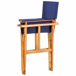 VidaXL 45948 sedia da esterno Terrazzo Poliestere Blu, Legno - Vista aggiuntiva 6