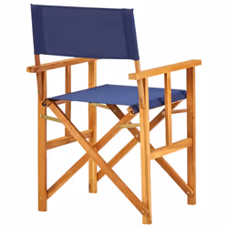 VidaXL 45952 sedia da esterno Terrazzo Seduta imbottita Poliestere Blu, Legno - Vista aggiuntiva 4