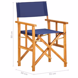 VidaXL 45952 sedia da esterno Terrazzo Seduta imbottita Poliestere Blu, Legno - Vista aggiuntiva 8