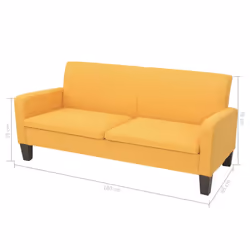 VidaXL 278214 divano 3 seduta(e) Giallo - Vista aggiuntiva 7