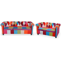 Vidaxl - Set Divani Chesterfield 2 pz in Tessuto