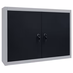 Armadio a Parete Stile Industriale in Metallo Grigio Nerocod mxl 128686 - Vista aggiuntiva 2