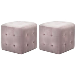 Vidaxl - Pouf 2 pz Rosa 30x30x30 cm in Velluto 23632