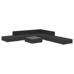 vidaXL Set Divani da Giardino 8 pz con Cuscini in Polyrattan Nero - Vista aggiuntiva 3