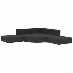 vidaXL Set Divani da Giardino 6 pz con Cuscini in Polyrattan Nero - Vista aggiuntiva 3