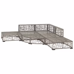 vidaXL Set Divani da Giardino 6 pz con Cuscini in Polyrattan Grigio - Vista aggiuntiva 3