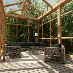 Vidaxl - Set Divani da Giardino 10 pz con Cuscini in Polyrattan Grigio