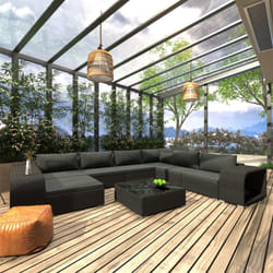 Vidaxl - Set Divani da Giardino 10 pz con Cuscini in Polyrattan Nero