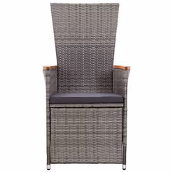 VidaXL 46045 sedia da esterno Terrazzo Seduta imbottita Legno di acacia, Rattan sintetico, Acciaio Grigio - Vista aggiuntiva 4