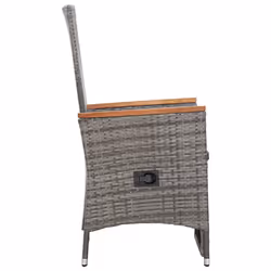 VidaXL 46045 sedia da esterno Terrazzo Seduta imbottita Legno di acacia, Rattan sintetico, Acciaio Grigio - Vista aggiuntiva 5