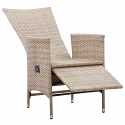 VidaXL 46046 sedia da esterno Terrazzo Seduta imbottita Rattan sintetico, Acciaio Crema, Bianco - Vista aggiuntiva 5