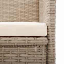 VidaXL 46046 sedia da esterno Terrazzo Seduta imbottita Rattan sintetico, Acciaio Crema, Bianco - Vista aggiuntiva 7