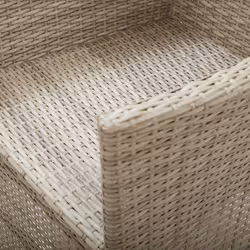 VidaXL 46046 sedia da esterno Terrazzo Seduta imbottita Rattan sintetico, Acciaio Crema, Bianco - Vista aggiuntiva 8