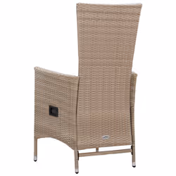 VidaXL 46063 sedia da esterno Terrazzo Seduta imbottita Rattan sintetico, Acciaio Crema, Bianco - Vista aggiuntiva 8