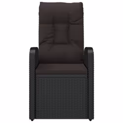 VidaXL 46065 sedia da esterno Terrazzo Seduta imbottita Rattan sintetico, Acciaio Nero - Vista aggiuntiva 4