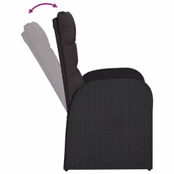 VidaXL 46065 sedia da esterno Terrazzo Seduta imbottita Rattan sintetico, Acciaio Nero - Vista aggiuntiva 6