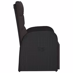 VidaXL 46066 sedia da esterno Terrazzo Seduta imbottita Rattan sintetico, Acciaio Nero - Vista aggiuntiva 4