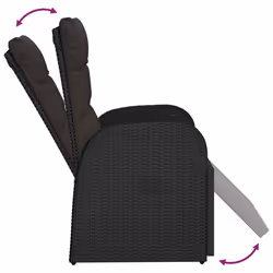 VidaXL 46066 sedia da esterno Terrazzo Seduta imbottita Rattan sintetico, Acciaio Nero - Vista aggiuntiva 5
