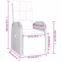 VidaXL 46066 sedia da esterno Terrazzo Seduta imbottita Rattan sintetico, Acciaio Nero - Vista aggiuntiva 6