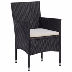 VidaXL 46179 sedia da esterno Terrazzo Seduta imbottita Poliestere Nero - Vista aggiuntiva 2