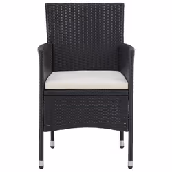 VidaXL 46179 sedia da esterno Terrazzo Seduta imbottita Poliestere Nero - Vista aggiuntiva 3