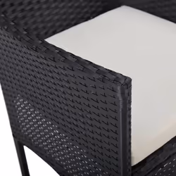 VidaXL 46179 sedia da esterno Terrazzo Seduta imbottita Poliestere Nero - Vista aggiuntiva 7