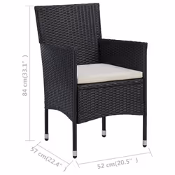 VidaXL 46179 sedia da esterno Terrazzo Seduta imbottita Poliestere Nero - Vista aggiuntiva 8