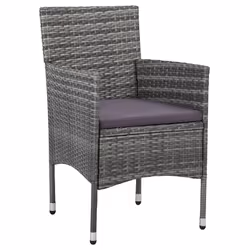 VidaXL 46180 sedia da esterno Terrazzo Seduta imbottita Poliestere Grigio - Vista aggiuntiva 2