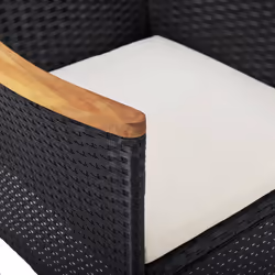 VidaXL 46181 sedia da esterno Terrazzo Seduta imbottita Poliestere Nero, Crema, Bianco - Vista aggiuntiva 6