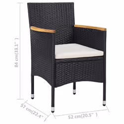 VidaXL 46181 sedia da esterno Terrazzo Seduta imbottita Poliestere Nero, Crema, Bianco - Vista aggiuntiva 7