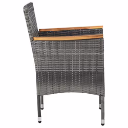 VidaXL 46182 sedia da esterno Terrazzo Seduta imbottita Poliestere Grigio - Vista aggiuntiva 2
