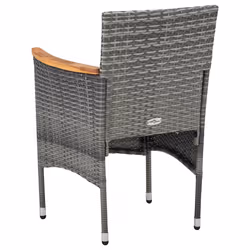 VidaXL 46182 sedia da esterno Terrazzo Seduta imbottita Poliestere Grigio - Vista aggiuntiva 3