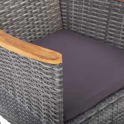 VidaXL 46182 sedia da esterno Terrazzo Seduta imbottita Poliestere Grigio - Vista aggiuntiva 4