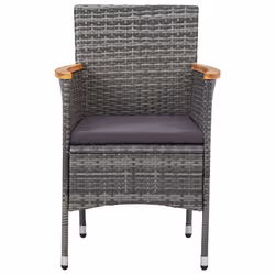 VidaXL 46182 sedia da esterno Terrazzo Seduta imbottita Poliestere Grigio - Vista aggiuntiva 5
