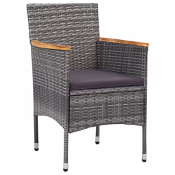 VidaXL 46182 sedia da esterno Terrazzo Seduta imbottita Poliestere Grigio - Vista aggiuntiva 6