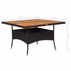 VidaXL 46187 tavolo da esterno Nero, Legno - Vista aggiuntiva 5