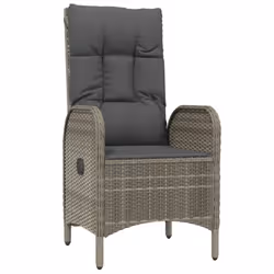vidaXL Sedie da Giardino 2 pz in Polyrattan Grigio - Vista aggiuntiva 3