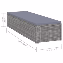 VidaXL 46220 sedia da esterno Salone Seduta imbottita Rattan sintetico, Acciaio Grigio - Vista aggiuntiva 8