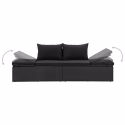VidaXL 46224 sedia da esterno Salone Seduta imbottita Rattan sintetico, Acciaio Nero - Vista aggiuntiva 4