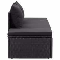 VidaXL 46224 sedia da esterno Salone Seduta imbottita Rattan sintetico, Acciaio Nero - Vista aggiuntiva 5