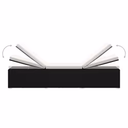 VidaXL 46225 sedia da esterno Salone Seduta imbottita Rattan sintetico, Acciaio Nero, Crema - Vista aggiuntiva 7