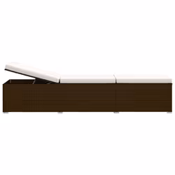 VidaXL 46226 sedia da esterno Salone Seduta imbottita Rattan sintetico, Acciaio Marrone, Crema, Bianco - Vista aggiuntiva 6
